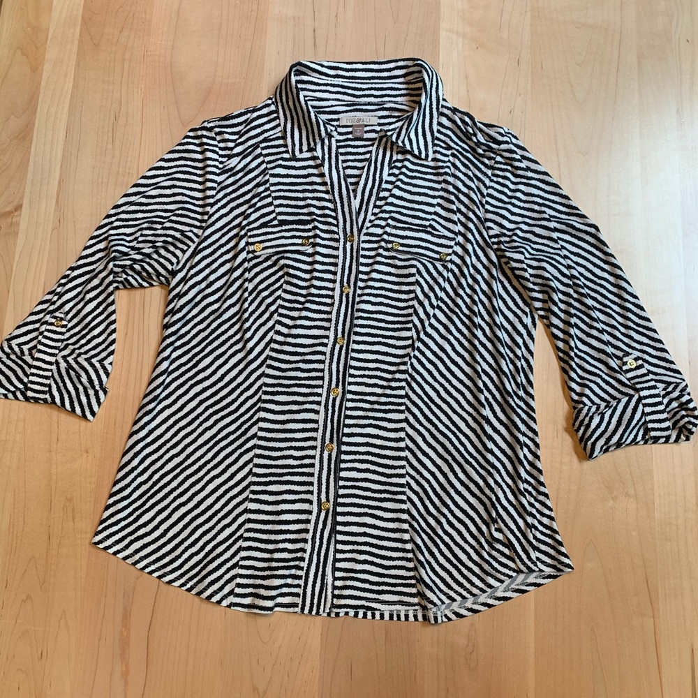 Striped Button down Blouse